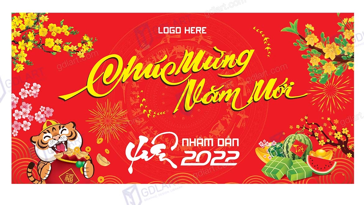 Backdrop Ngày Tết Dương Lịch, Tết Nguyên Đán T002