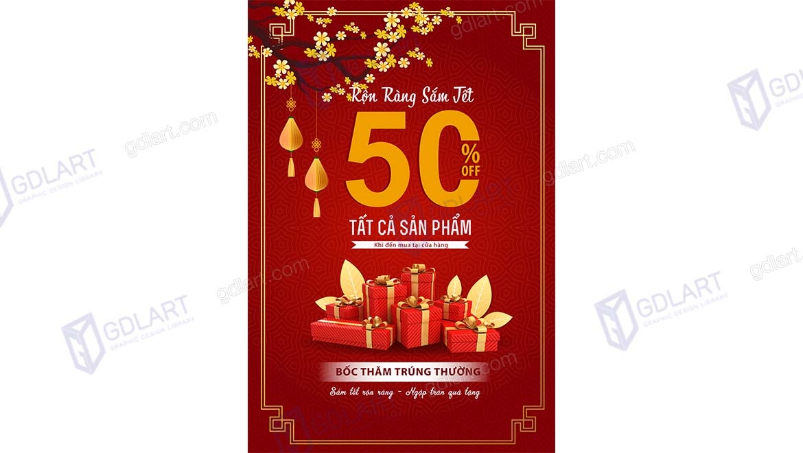 Backdrop Ngày Tết Dương Lịch, Tết Nguyên Đán T010