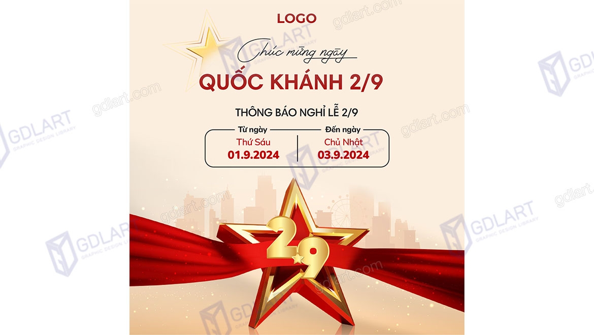 Thông báo nghỉ lễ Quốc Khánh 2 tháng 9